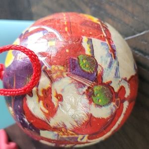 Vtg Retro Christmas Ornament Decoupage 50s Very Nice!